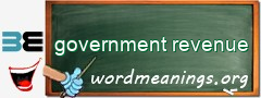 WordMeaning blackboard for government revenue